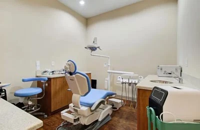 dental chair inside the exam room at Dental Images of Gwinnett in Lawrenceville, GA